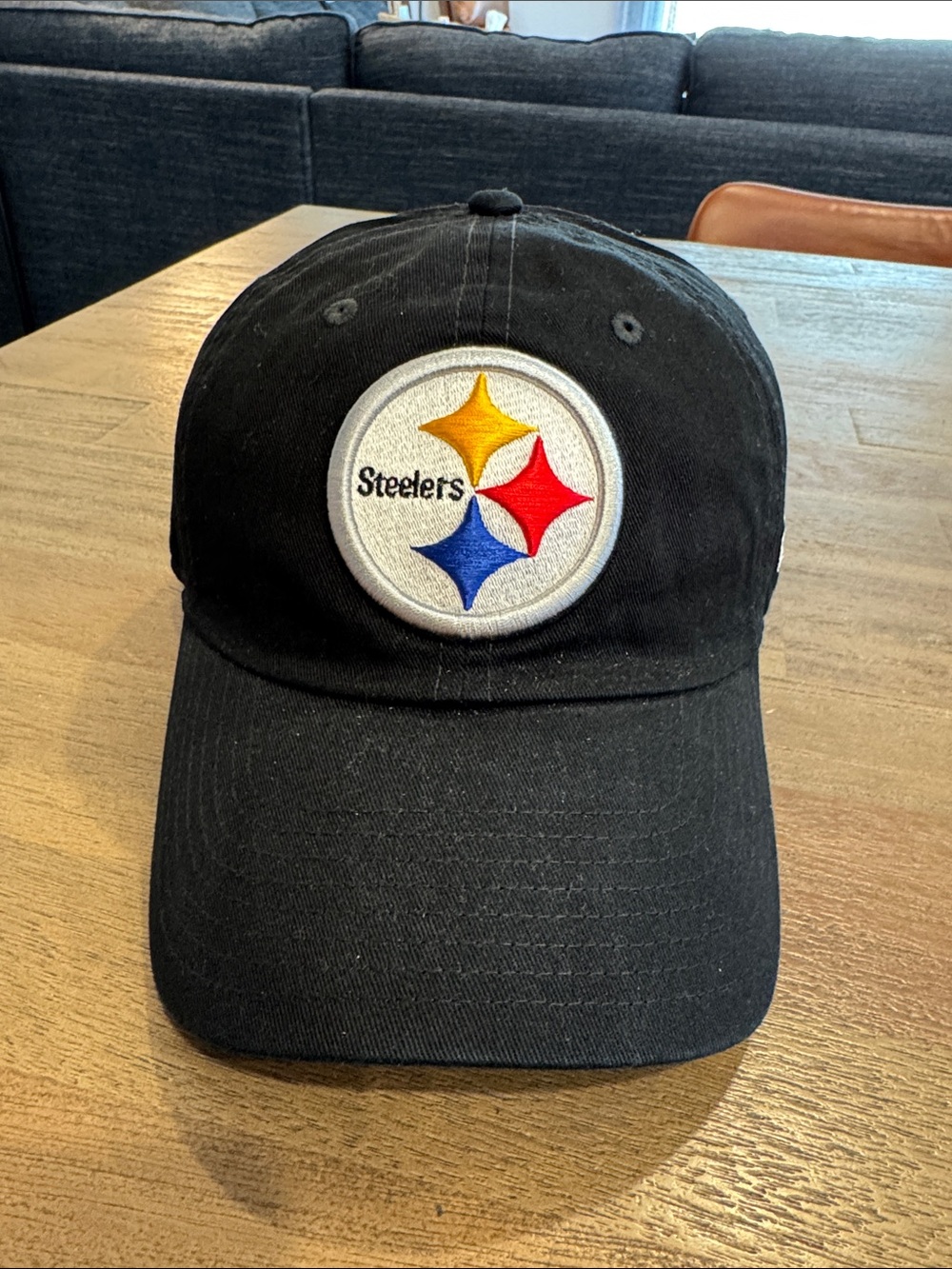 NFL - Fanatics Black Pittsburgh Steelers Logo Cap with Red Blue Gold Accents